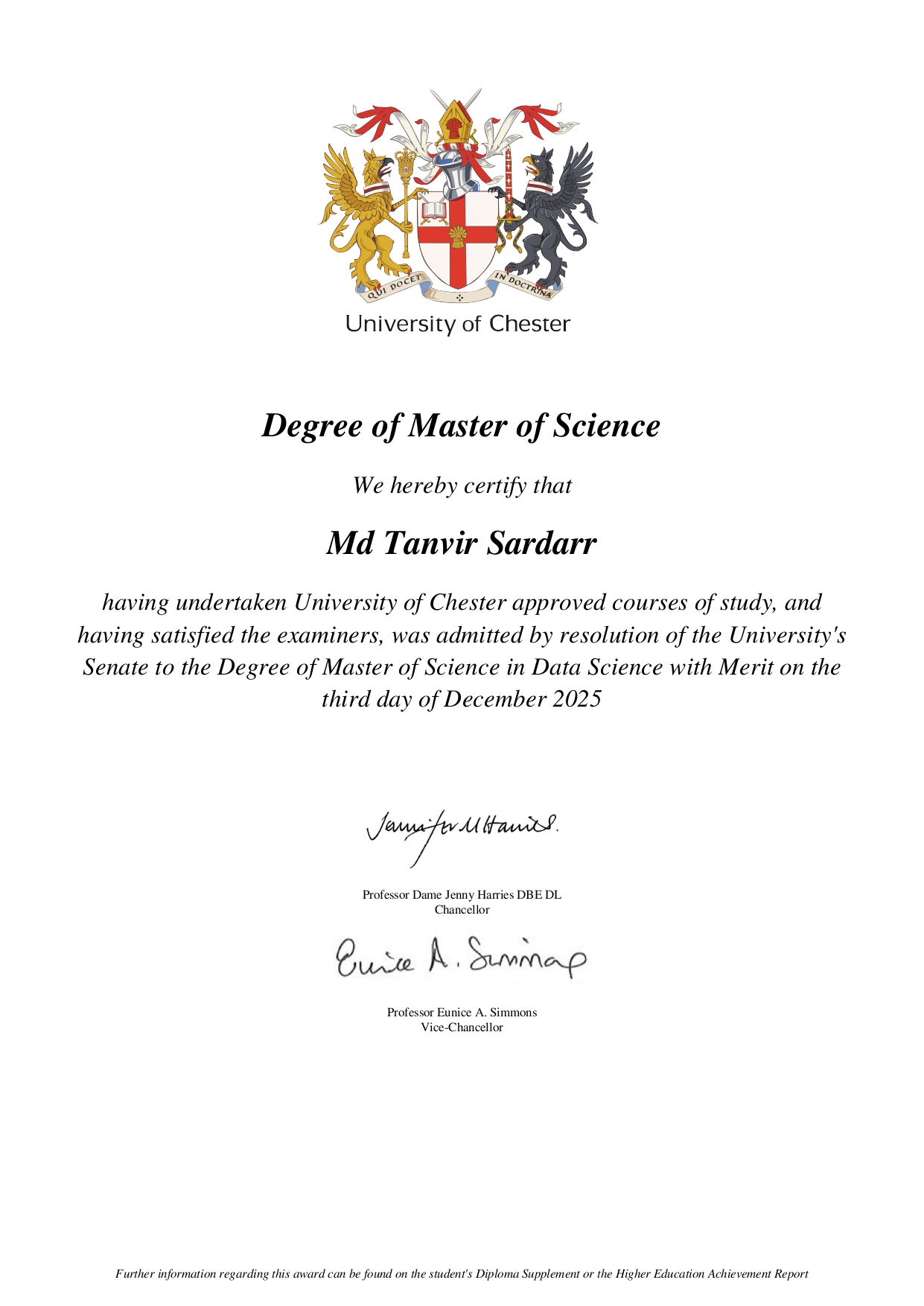 Msc in Data Science